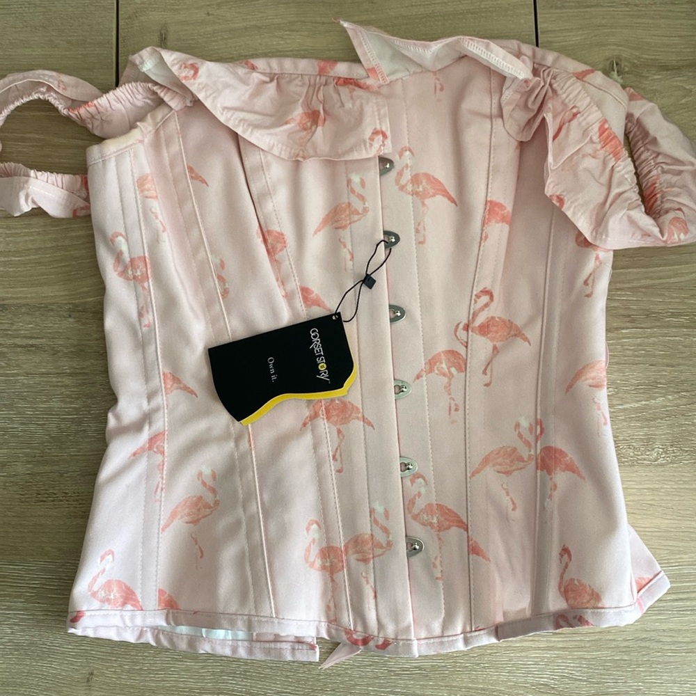 Corset Story Pink Flamingo Corset with sleeves